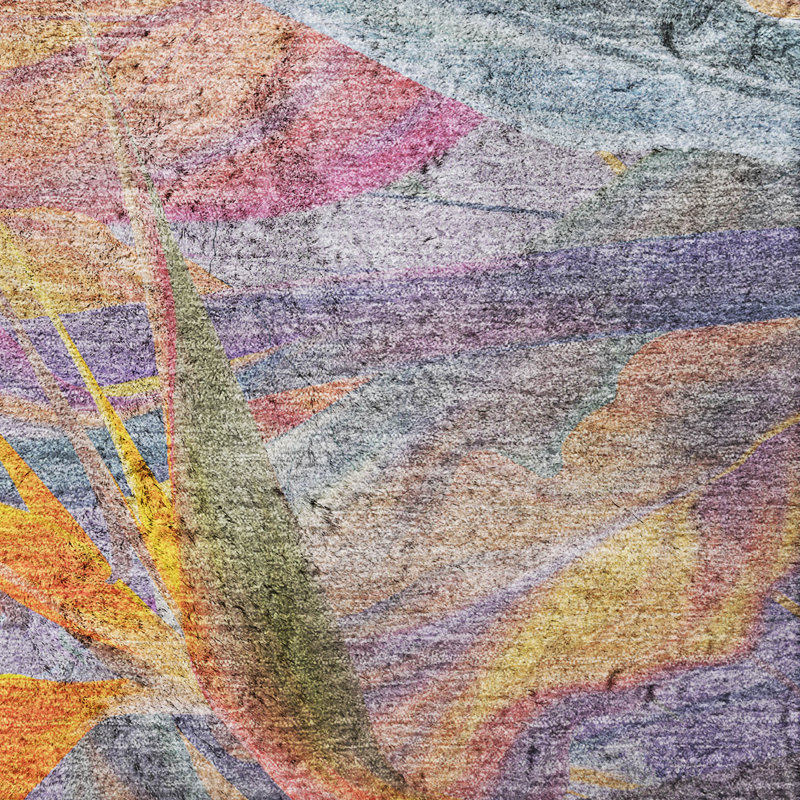 Premium Machine Washable Dream Shag ADS209 Birds of Paradise Rug, 10' x 14'