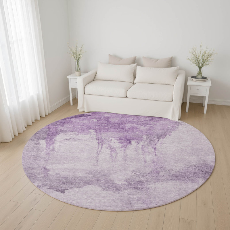 Premium Machine Washable Jacquez AMF1791 Modern Rug, Round 8'