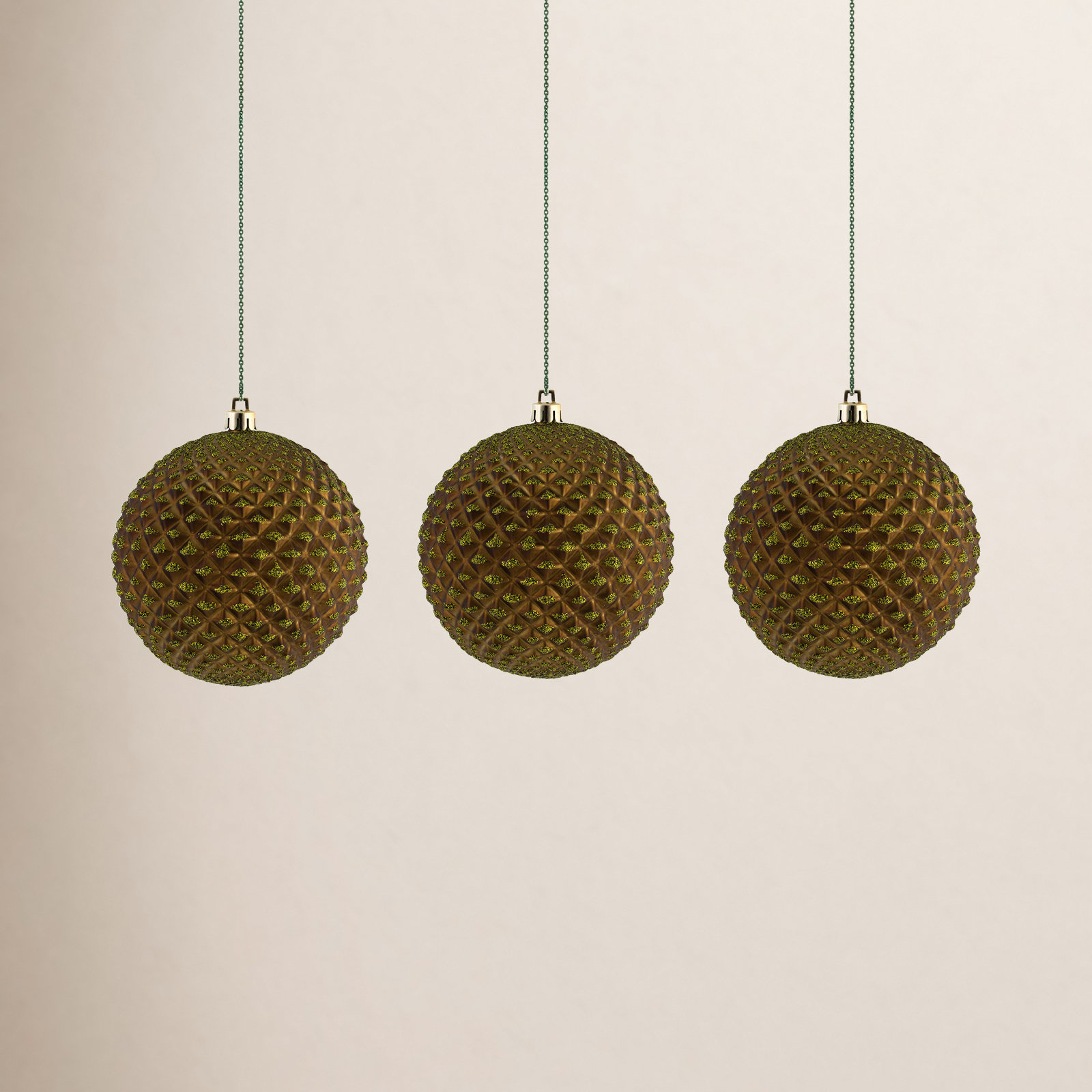 Shatterproof Bauble, 4" H x 4" W x 4" D, Olive