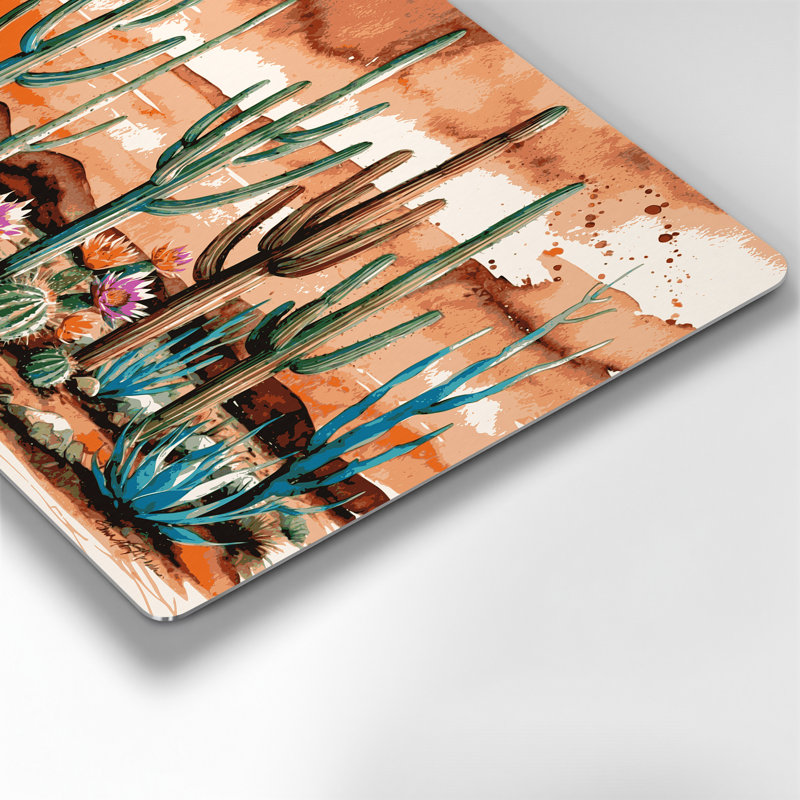 Art mural en métal beige du sud-ouest 100% paysages désertiques, H 240 po x l 360 po x P 0,05 po