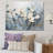 Elegant White and Blue Magnolias Tranquillity - Print on Canvas-1066434236-1066434234