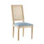 Chaises d'appoint rembourrées en tissu bleu foncé pour la salle à manger - ensemble de 4 avec structure en bois massif - style champêtre français