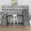 Lit mezzanine avec tiroirs, tablettes et bureau-2014404603