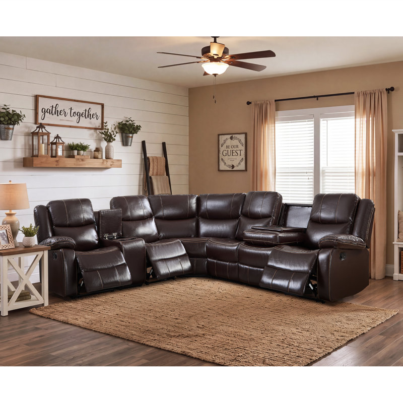 Chaise en similicuir avec console