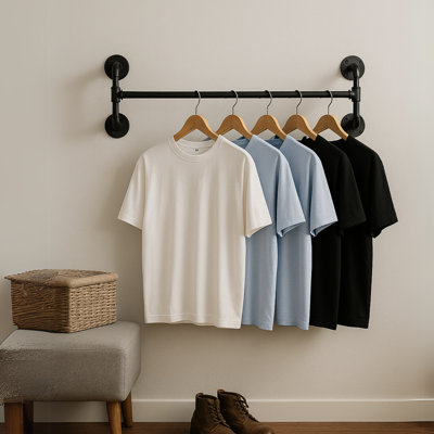 109cm Wall Mounted Metal Clothes Hanging Rail
