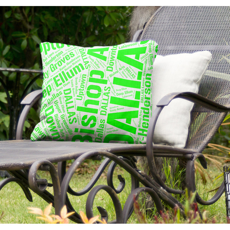 Coussin décoratif intérieur/extérieur dallas, Oui, Vert, H 18 po x l 18 po