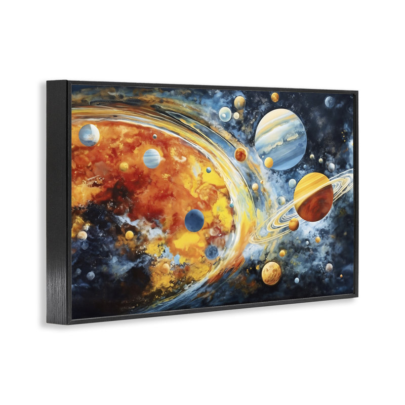Giclée encadrée par des tourbillons de l'espace, conception de Ray Powers, Giclée encadrée noir minuit, H 20 po x l 30 po