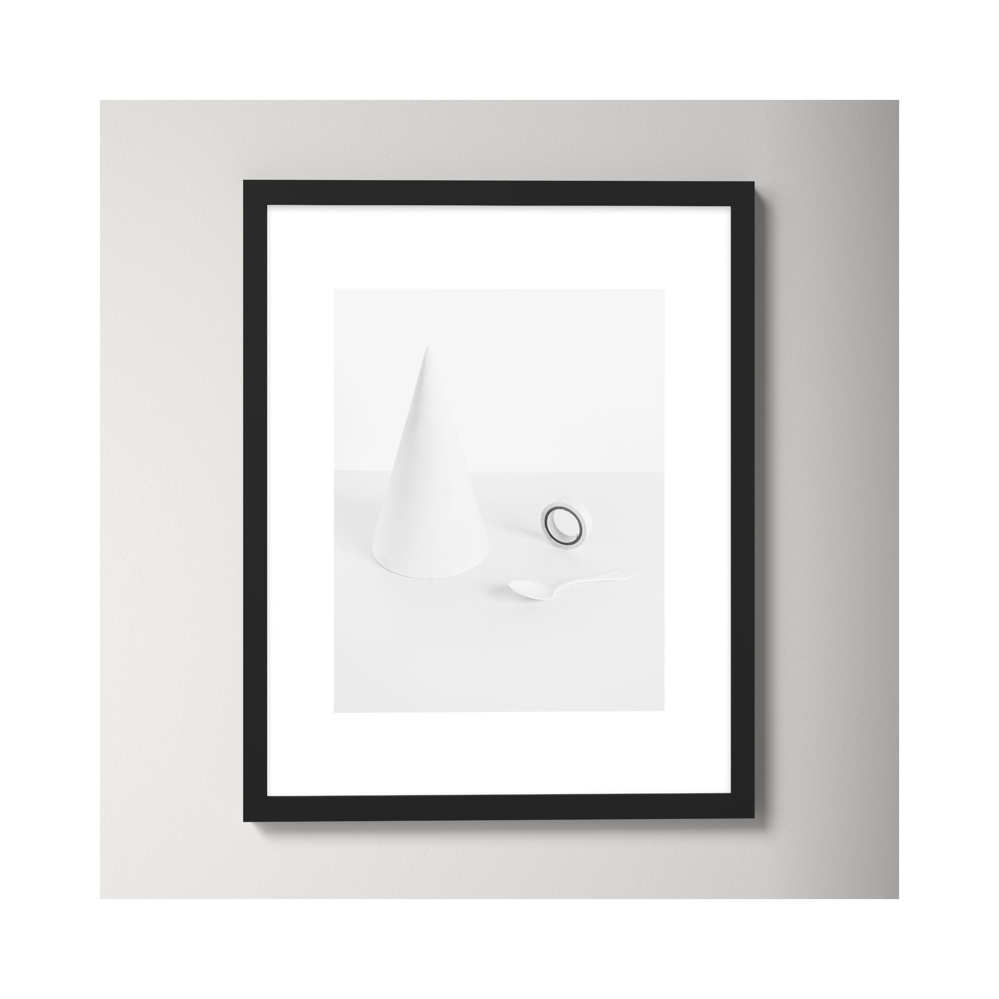 White Still Life 1 by Svetlana Smirnova, 30" H x 24" W x 1.25" D, Black
