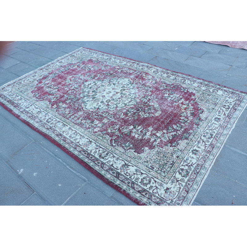 Tapis turc rétro rétro Anatolian - grand tapis en laine noué à la main Oushak, parfait pour le salon