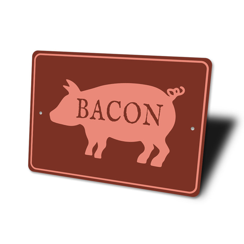 Plaque en aluminium Bacon, H 10 po x l 14 po x P 0,04 po