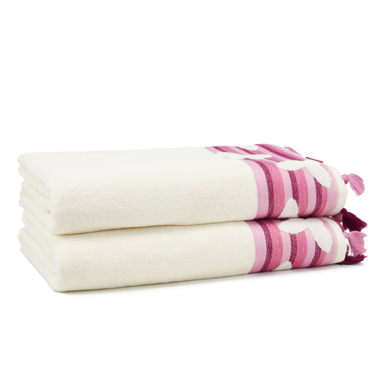 Butterfly Turkish Cotton Bath Towel Set, Boysenberry