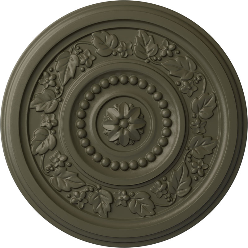 Endurathane Marseille Ceiling Medallion, 16 1/8"OD x 5/8"P (Fits Canopies up to 4 1/4"), Hand-Painted Witch Hazel Finish