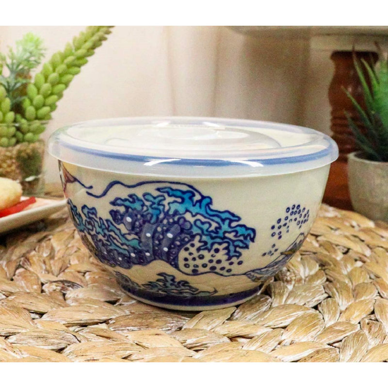 2 Piece Hokusai Great Wave Soup Bowl Set