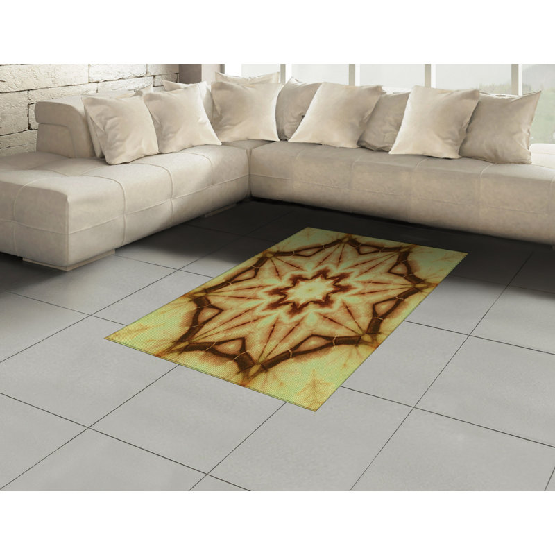 Tapis décoratif brun en fibres à haute densité, Rectangle— 4 pi x 5 pi 8 po