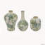 Ensemble de 3 vases en céramique à motifs floraux, grands, moyens et petits