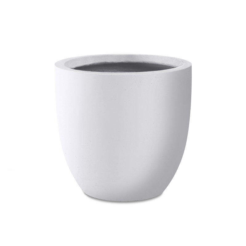 Pot à fleurs en béton Karola, Blanc, H 12 po x l 14 po x P 14 po