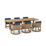 Catania Outdoor - Piece Teak Dining Set with Cushions