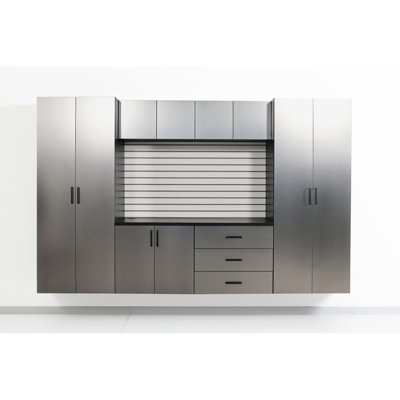 Wall Mounted Storage Cabinet, 31.61 In. W, 79.94 H, 21.94 D, Contemporary Design, Metallic Grey Finish, Function, Water And Heat , 2x Thicker Edge Sealing, E0-grade Board, Shelf Provision, Heavy-duty