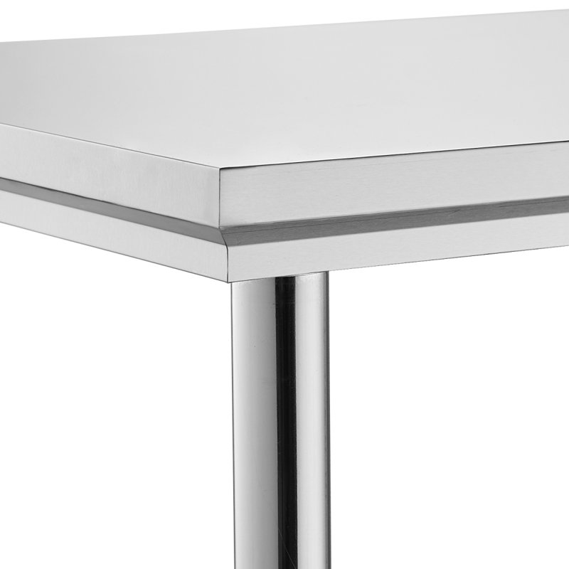 Table de préparation de cuisine commerciale en acier inoxydable 24 po x 24 po, H 5,29 po x l 26,75 po x P 26,75 po, Gris