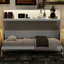 Lit double XL avec bureau, éclairage DEL et station de recharge. Blanc. Fabriqué en bois massif. Parfait pour un bureau à domicile ou une chambre d'amis élégante. Couleur blanche, port. Utilisation de la construction.