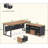 L-Shaped Executive Desk with 47" Mobile File Cabinet, Large Home Office Computer Desk with Storage