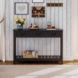 Table With 3 Drawers, Rustic Entryway Table, Na...
