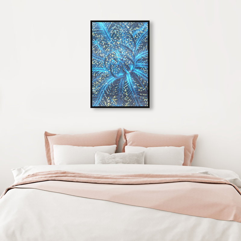 Neon Bloom Print by Oliver Gal, 55"H x 37"W, Black Floater Frame