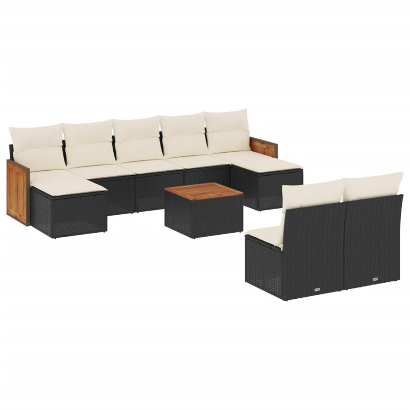 Ensemble de canapé de jardin Vidaxl - noir