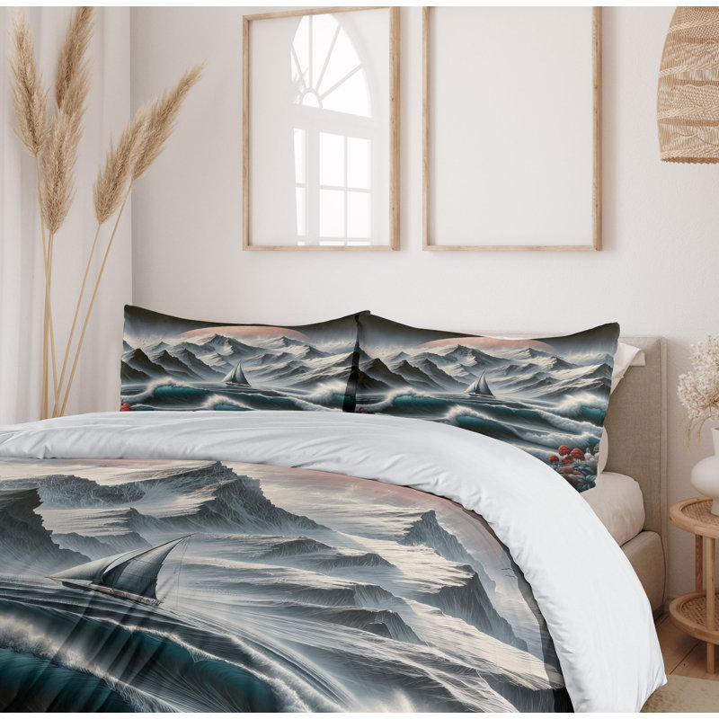 Nautical Duvet Cover, California King Duvet Cover + 2 Standard Shams