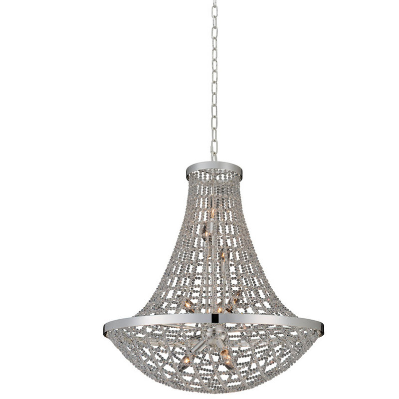 Grand luminaire suspendu transitionnel 9 lumières Felicity par Kalco