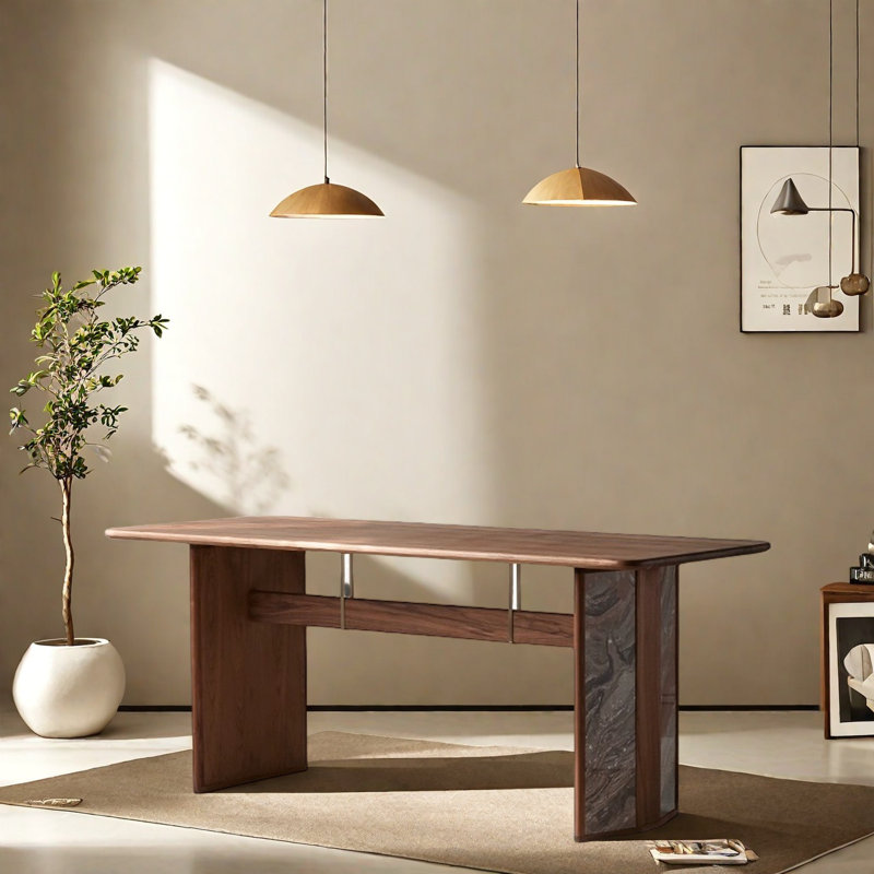 Table de salle à manger de luxe en bois massif., H 29,92 po x L 70,87 po x l 33,46 po