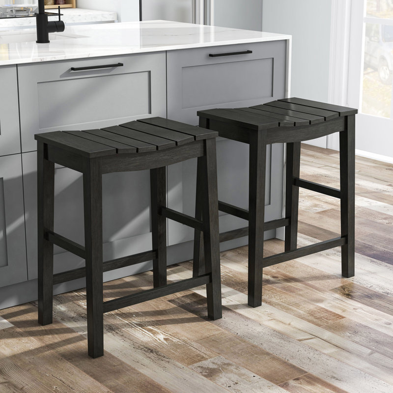 Ferda Solid Wood 24" Counter Stool, Black