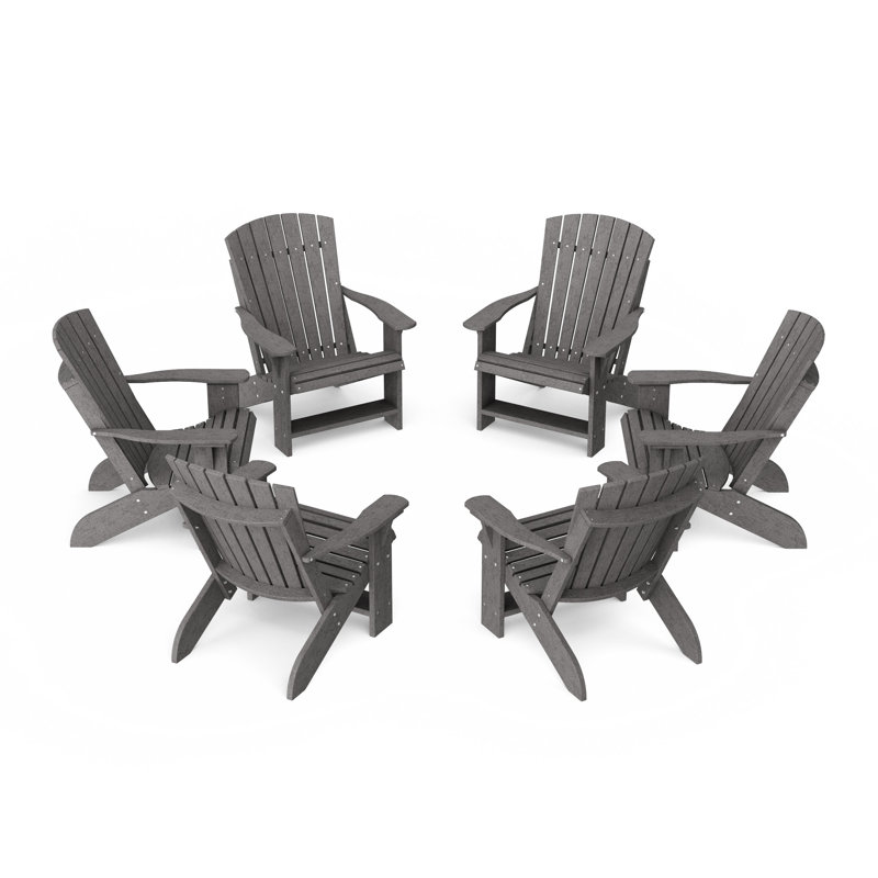 Ensemble de 6 chaises Heritage Adirondack, Gris foncé