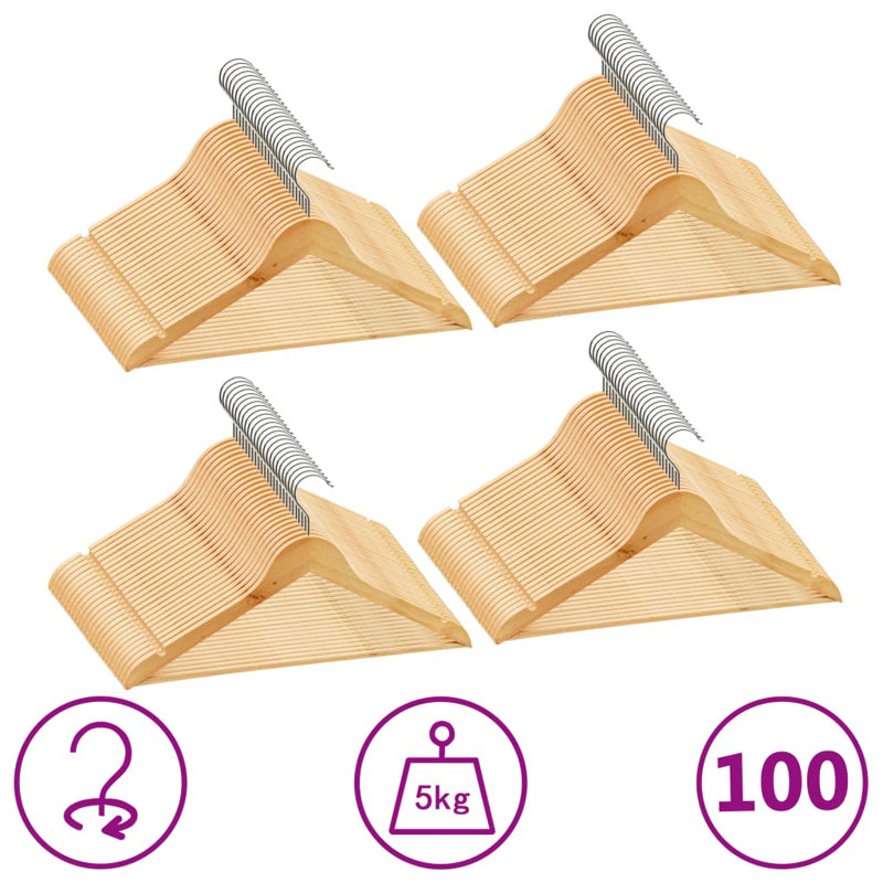 Materse Non-Slip Standard Hanger, Light Brown