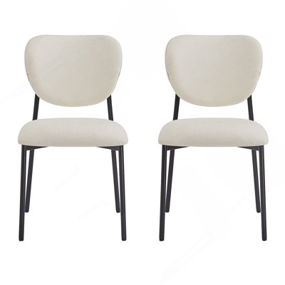 Chaises de salle à manger rembourrées modernes avec des pieds en métal robustes, rehaussant l'expérience culinaire