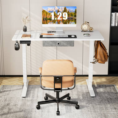 Erminda Height Adjustable Standing Desk with Accessories Inbox Zero Color: Black, Size: 46.4 H x 55'' W x 28'' D