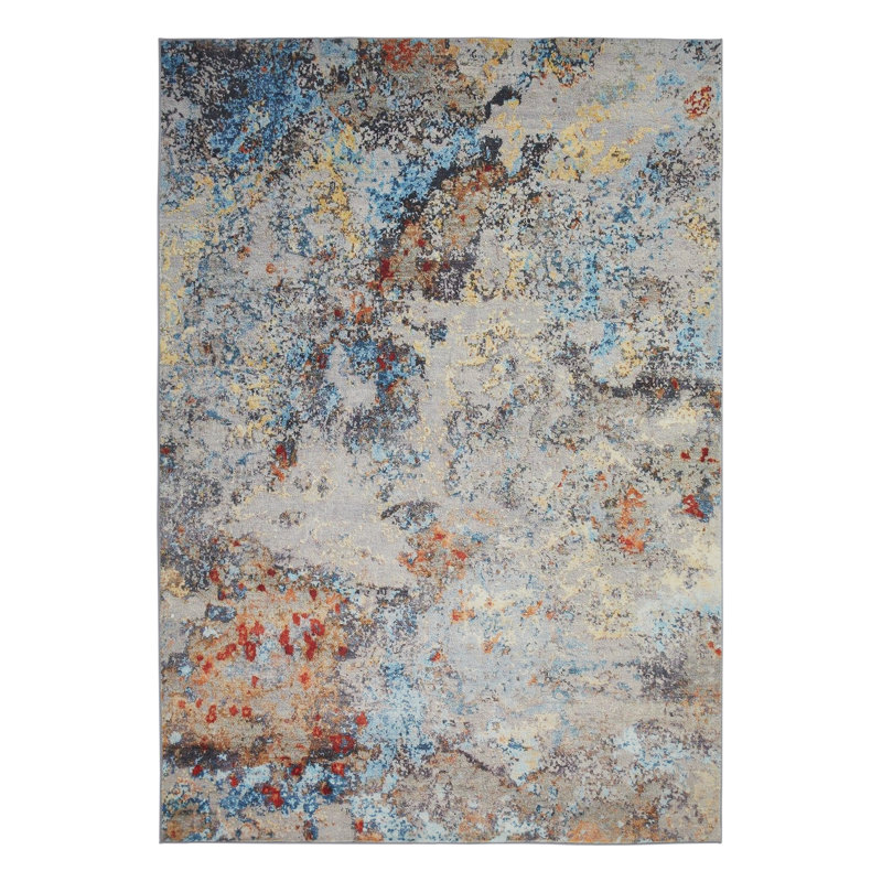 Lux Abstract Ultra soft Stain Guarded Light Multicolour Area Rug, Rectangle 120 x 180cm