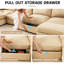 2 , Chenille, Wraparound Back And Arm Cushions, Pull-Out Storage, Crescent - Exquisite Design, Space, Soft Fabric Craftsmanship, Comfortable-84829409