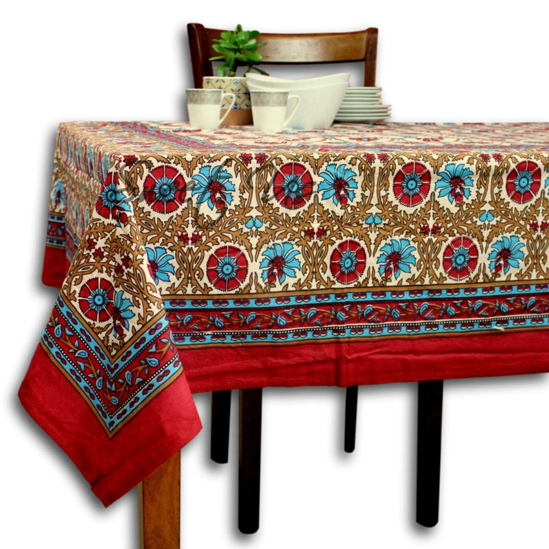 Nappe en coton, L 88 po x l 104 po, Rouge