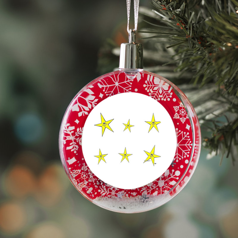 Ornement en forme de boule à neige avec étoiles personnalisées, Oui