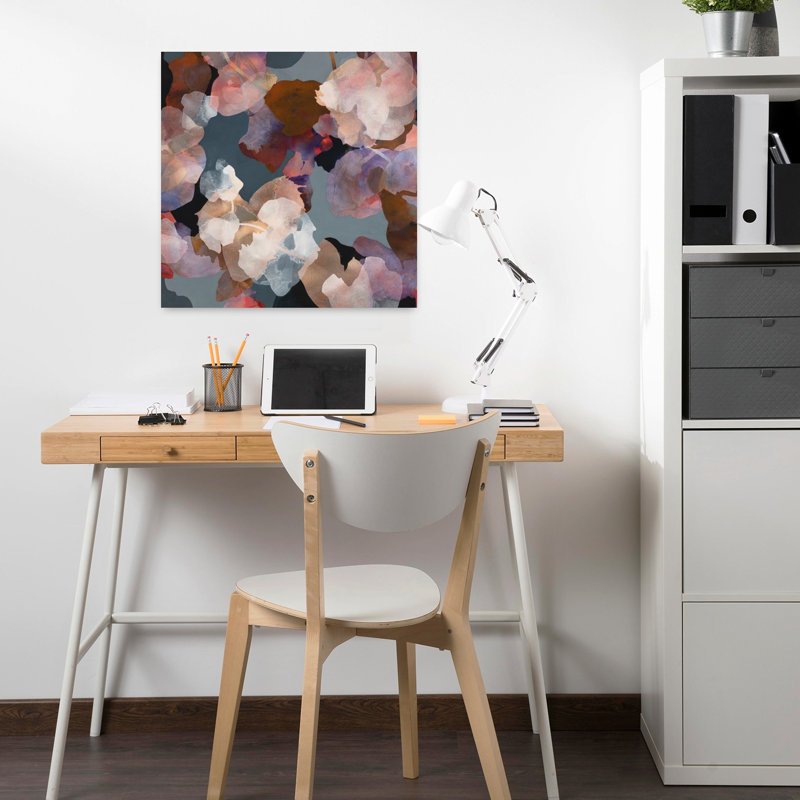 «Soft Organic Blooms», art contemporain délicat et délicat, H 18 po x l 18 po