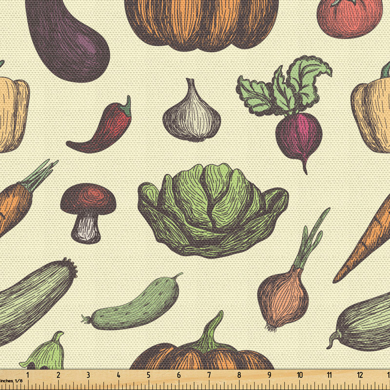 Vegan Mushrooms Fabric