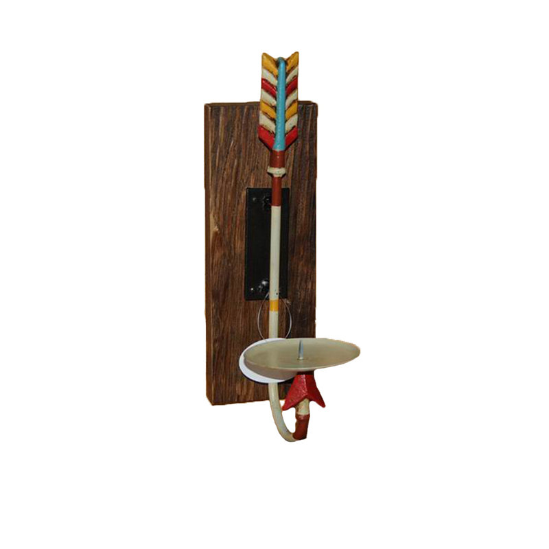 Applique murale flèche et pilier en bois