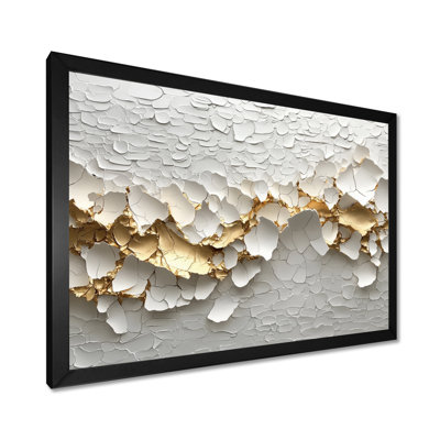 White And Gold Blossom Trails Wildflowers II - Wildflowers Wall Art Decor