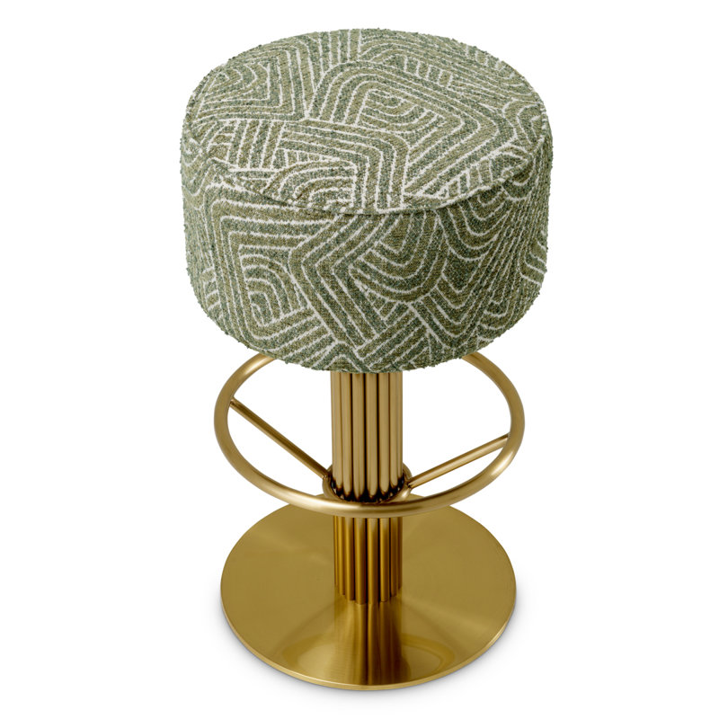 Carleton Upholstered Bar Stool with Metal Frame, Camari Green, Bar Stool (30.71" Seat Height)