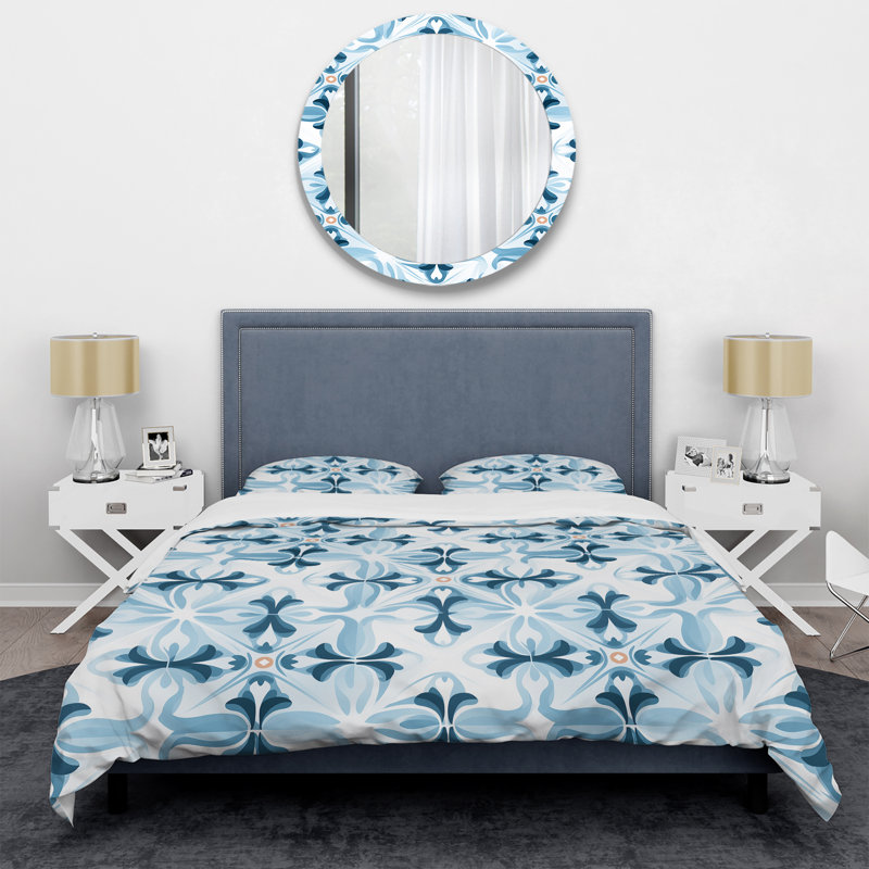 Literie Nordic Geometric Serenity II, Housse de couette simple + 1 taie décorative stan