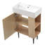 Meuble-lavabo en bois 21,6 po avec rangement à droite, lavabo simple en céramique et structure en métal durable