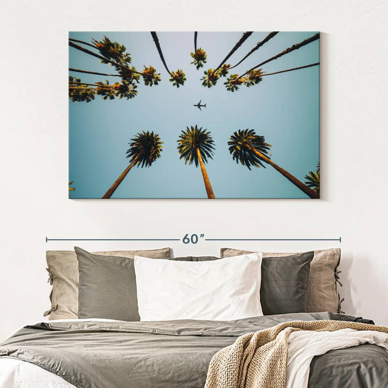 Harnek Plane Below Palm Trees, 34" H x 51" W