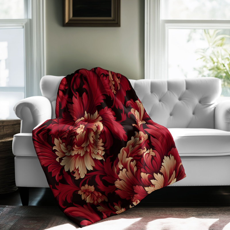 Red Pattern - 1 Piece Blanket, 60" L x 50" W