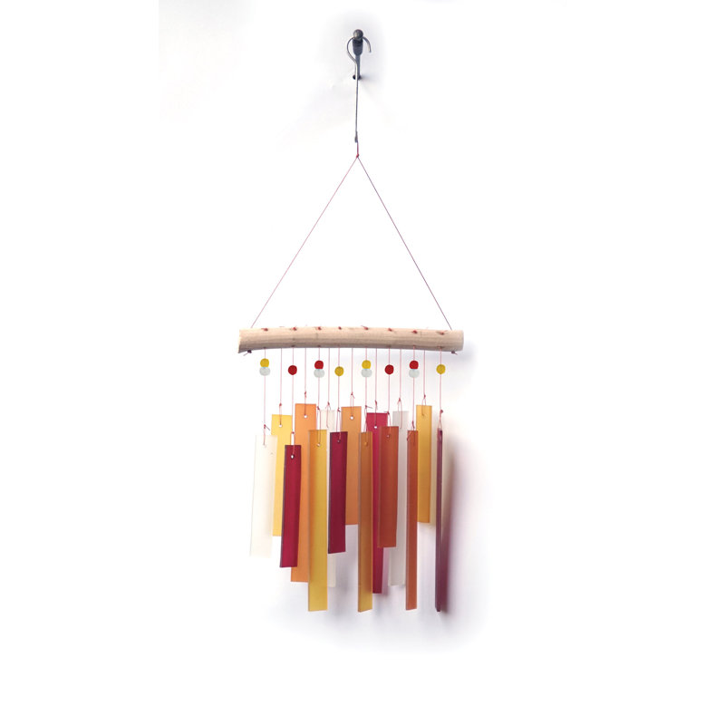 Carillon en verre Sherida, Tequila Sunrise, H 19 po x l 7,5 po x P 0,75 po